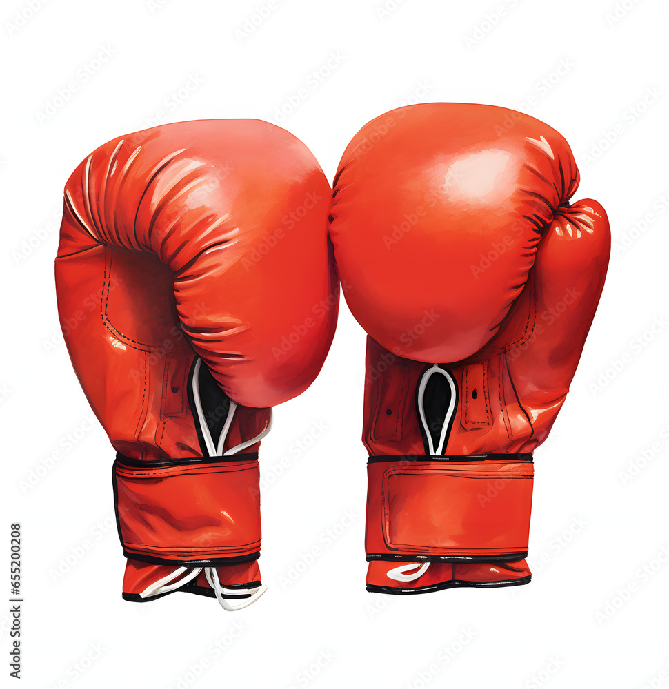 red boxing gloves isolated