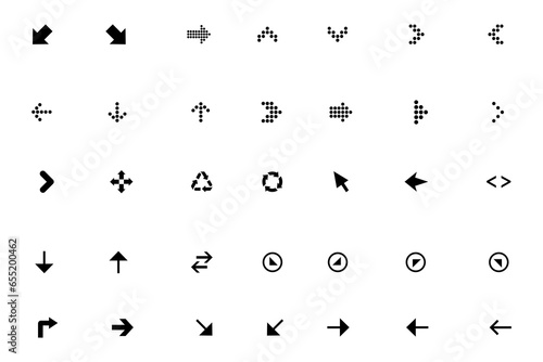 Black arrow vector icon pack