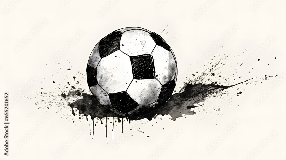 Fototapeta premium soccer ball on a black background