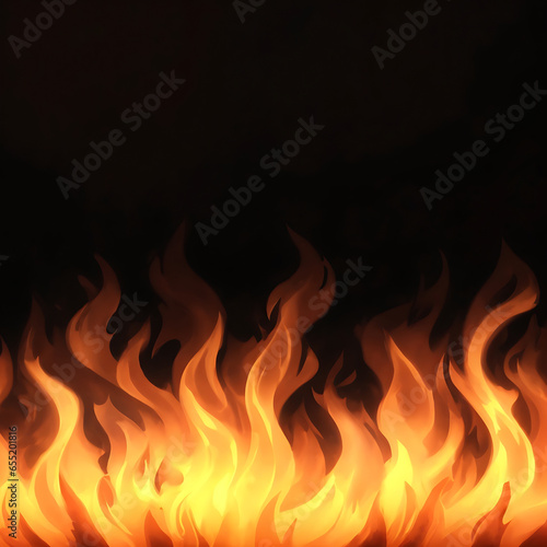 Realistic burning fire flames background flaming burning particles sparks explosion effect.