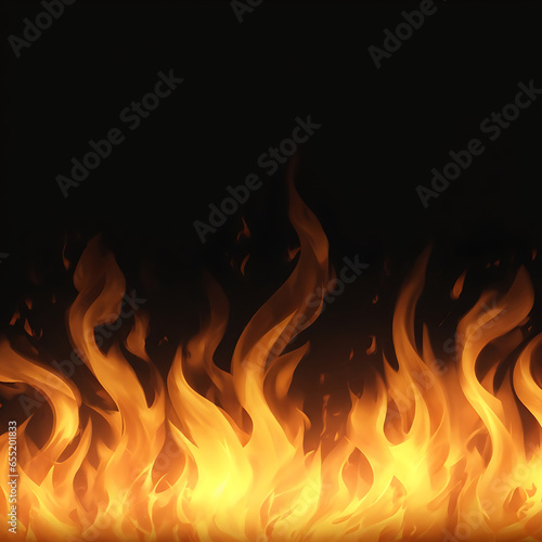 Realistic burning fire flames background flaming burning particles sparks explosion effect.