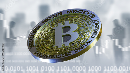 Bitcoin coin. BTC money. De...