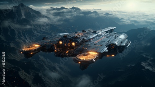spaceship in the sky ai generated