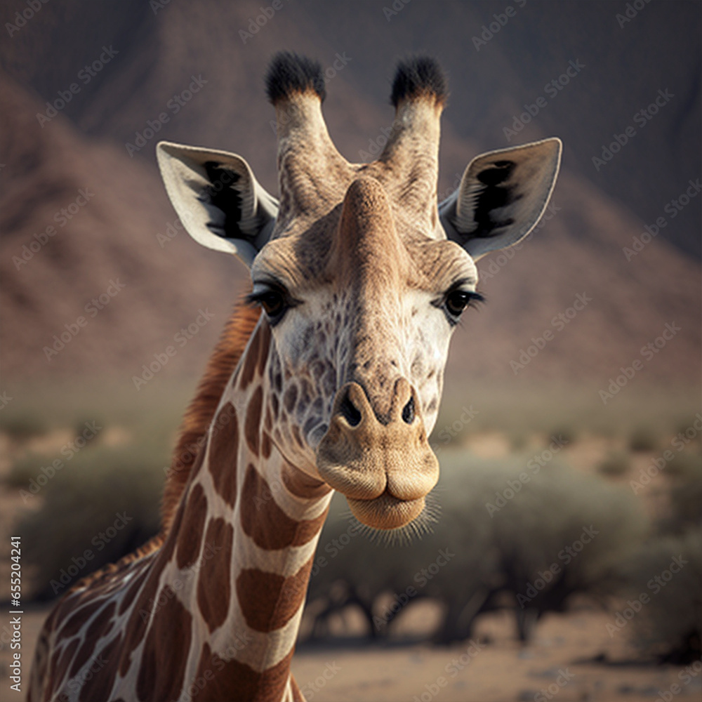 Fototapeta premium There Are Giraffe Specie animal Generative AI