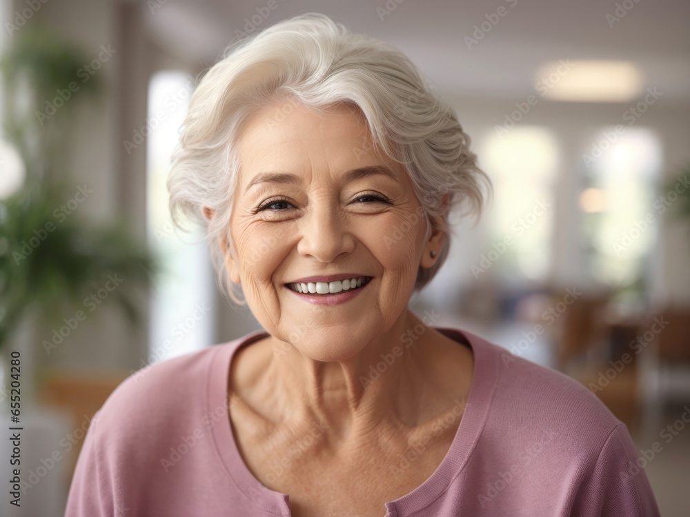 Smiling Portrait of a Happy Senior Woman in a Nursing Home,Joyful Senior Living,Aging Gracefully,Elderly Well-Being,Senior Contentment,Nursing Home Residence Smiling Portrait of a Happy Senior Woman in a Nursing Home,Joyful Senior Living,Aging Gracefully,Elderly Well-Being,Senior Contentment,Nursing Home Residence
