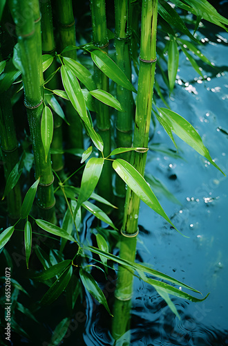 bamboo leaves in water