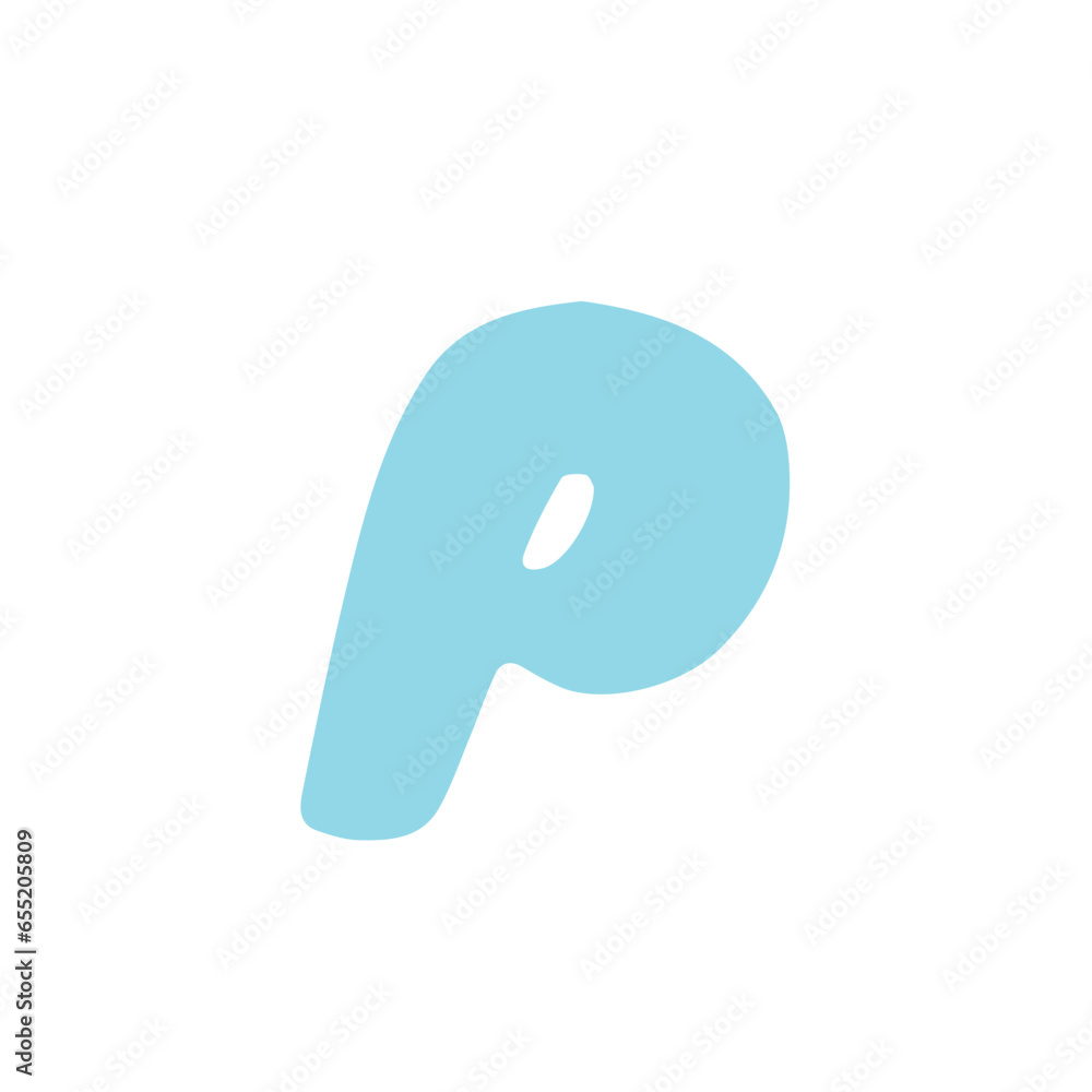 letter hand drawn alphabet lowercase P letter hand drawn alphabet lowercase P