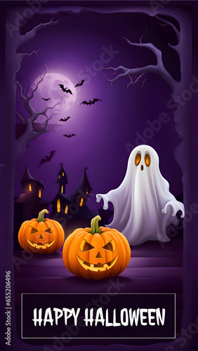 Happy halloween background illustration.