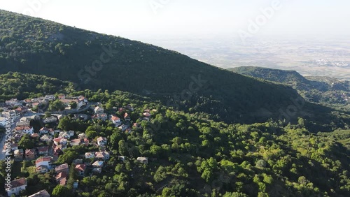 Aerial view of Village of Yavrovo with Authentic nineteenth century houses, Plovdiv Region, Bulgaria photo