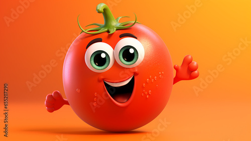smiling cute cartoon tomato