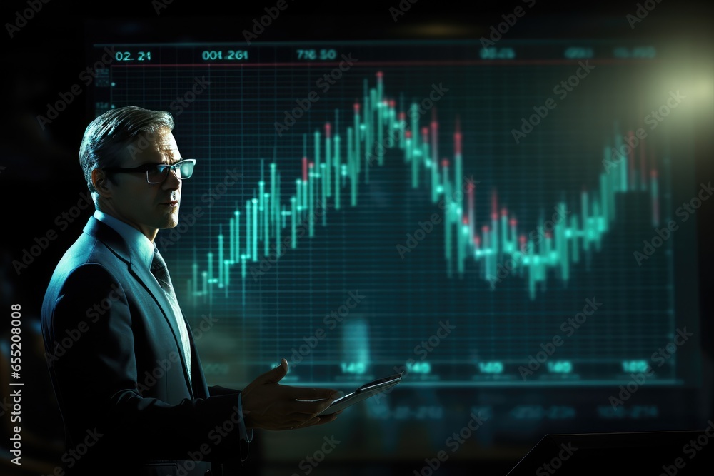 Portrait of a professional financial analyst in the modern digital world Portrait of a professional financial analyst in the modern digital world