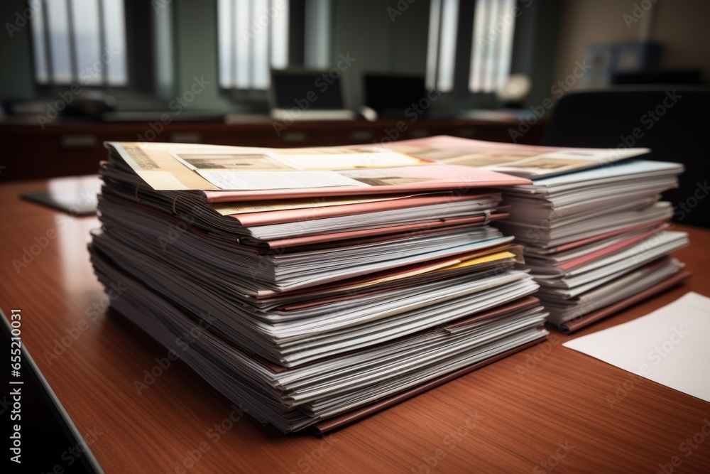 a pile of project folders on an office desk a pile of project folders on an office desk