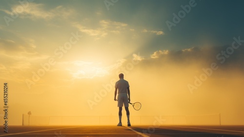 silhouette of a tennis player ai generated