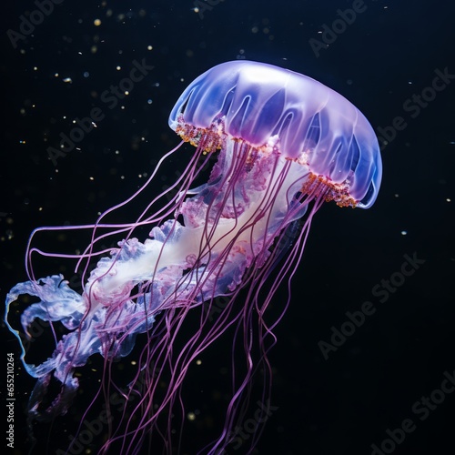 Marine jellyfish swimming water © danr13