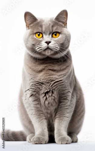 A grey British shorthair cat