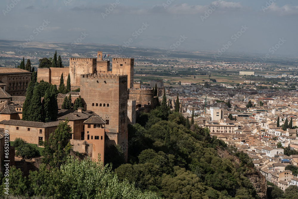view of the Alhambra and Albaicin from the Generalife