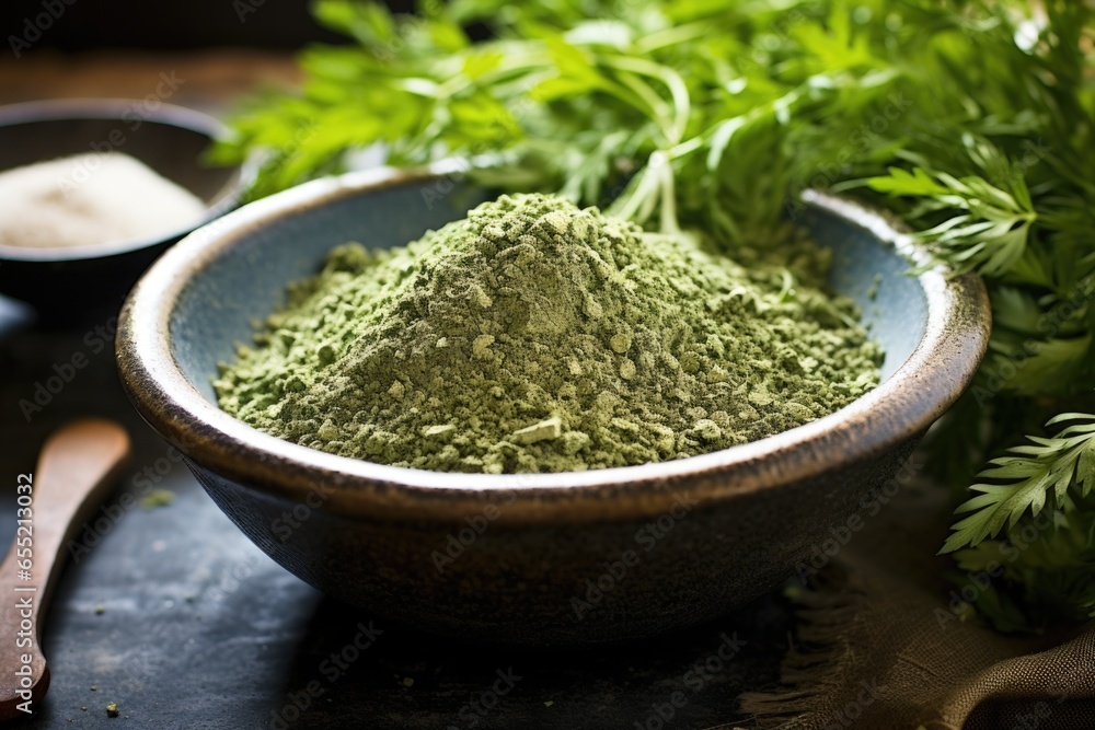 a blend of sleep-promoting herbs in a bowl a blend of sleep-promoting herbs in a bowl