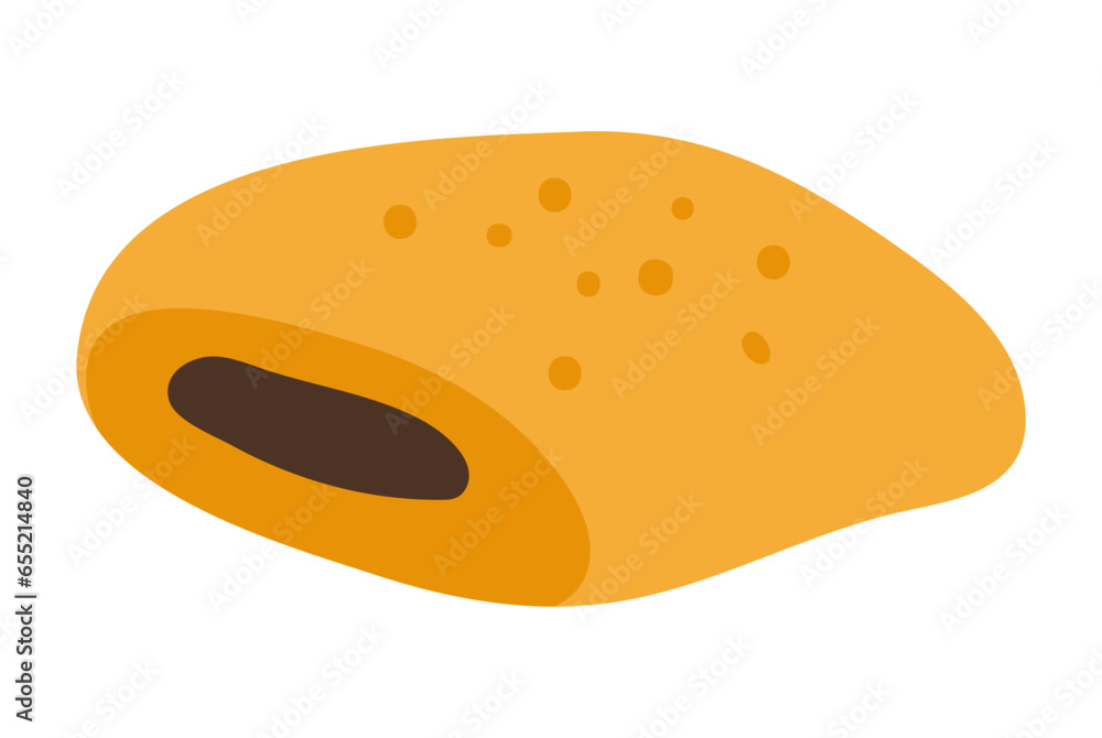 Chocolate roll icon. French dessert vector illustration. Cake picture isolated on white background. Chocolate roll icon. French dessert vector illustration. Cake picture isolated on white background.