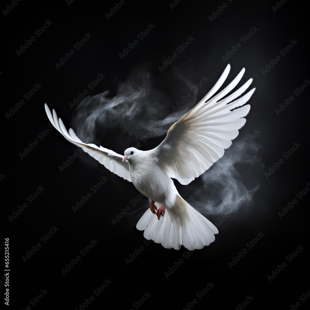 Obraz premium white dove flying in the sky bird, white, dove, flying, pigeon, parrot, flight, animal, feather, wing, nature, cockatoo, peace, 