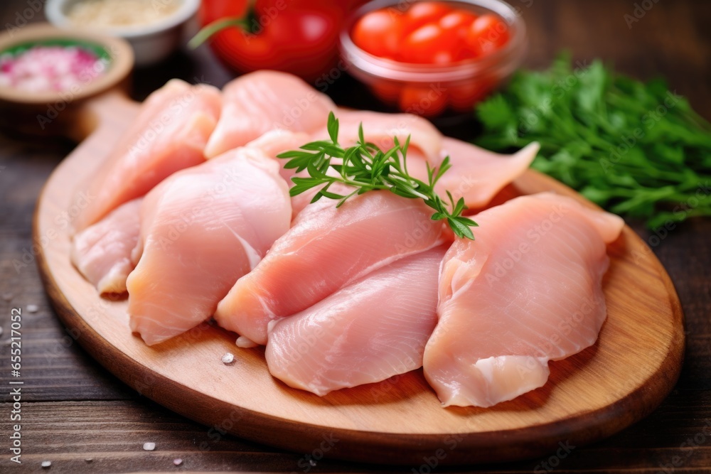 portioned raw chicken for protein source