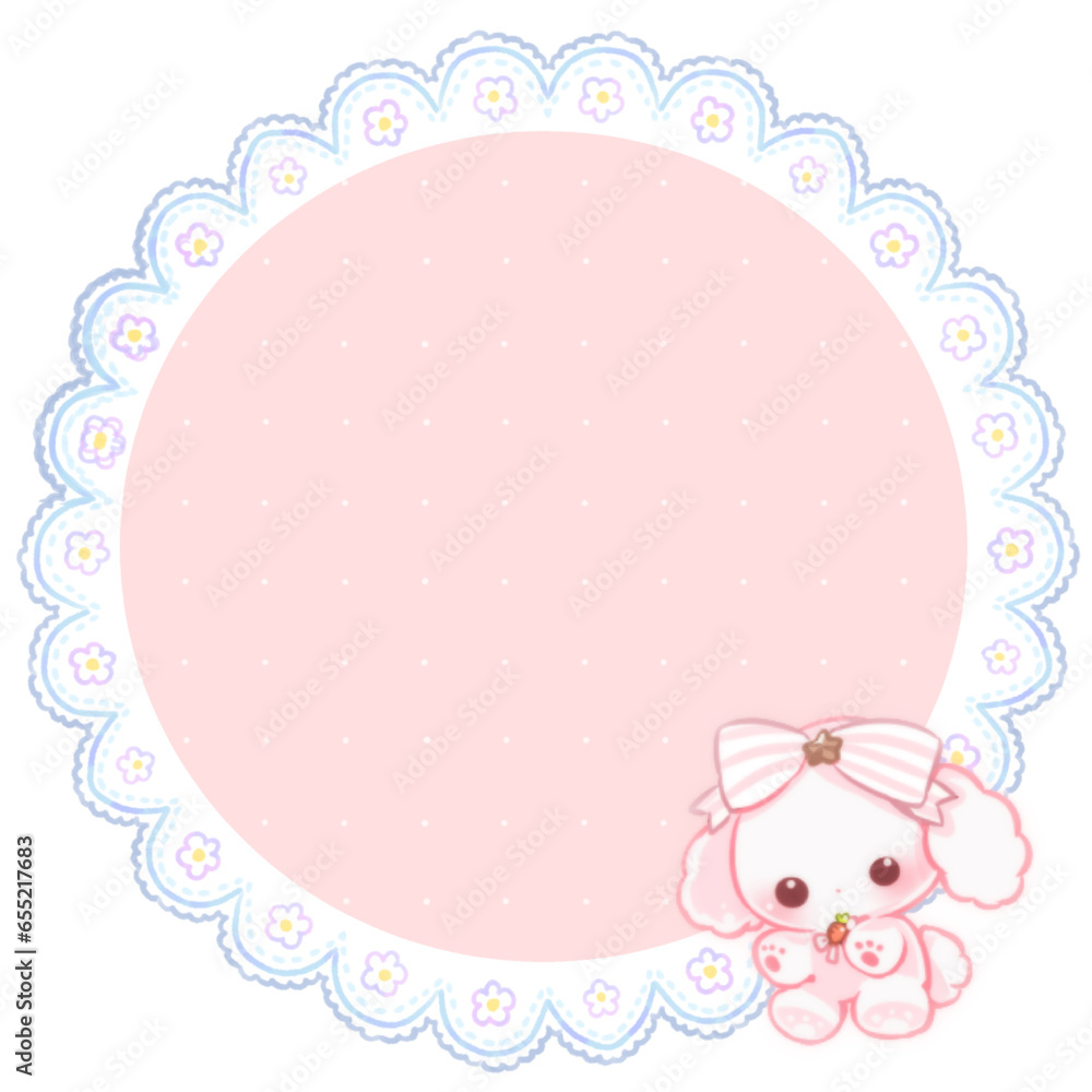 Circle Sticky Note with Lace Frame Circle Sticky Note with Lace Frame