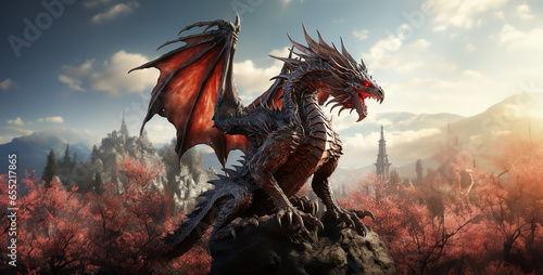 dragon in the field, a image of an Elder Dragon