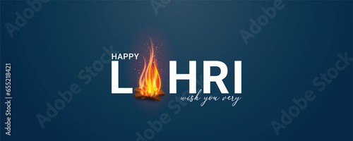 Happy Lohri. Indian festival creative design for Lohri day background