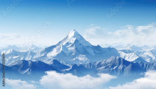 Beautiful panorama of snow-capped mountains © terra.incognita
