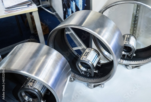 Roller bearings close-up. S...