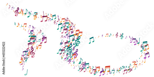 Musical note symbols vector wallpaper. Song