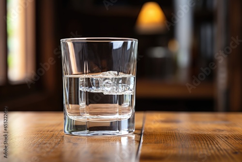 close-up of a glass of water instead of a beer