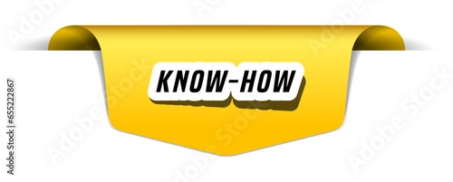 Colorful vector flat design banner know how. This sign is well adapted for web design.