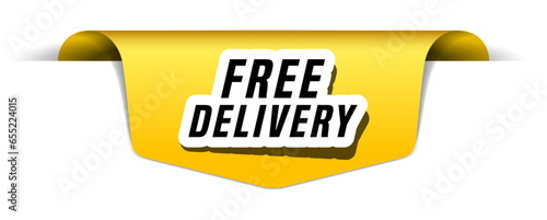 Colorful vector flat design banner free delivery. This sign is well adapted for web design.