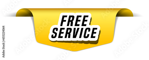 Colorful vector flat design banner free service. This sign is well adapted for web design.