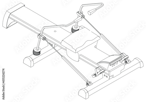 Leg Exercise Equipment. Fitness, cardio, and muscle building machines, equipments set at gym. Workout and training concept. Vector illustration.