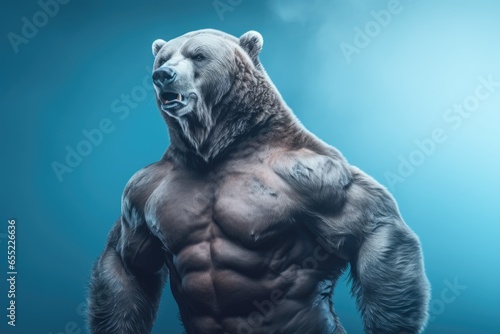 Bear bodybuilder. AI generative art
