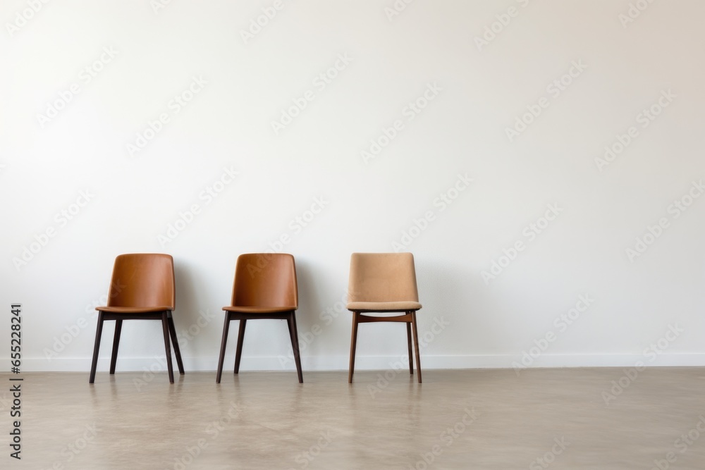 a single chair in an empty room with stark white walls a single chair in an empty room with stark white walls