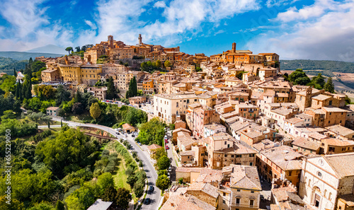 Aerial view of Montepulciano,Tuscany, Italy photo