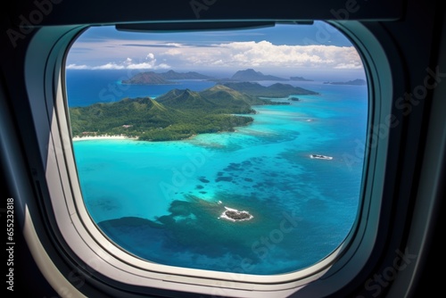 tropical island from an airplane window © Alfazet Chronicles