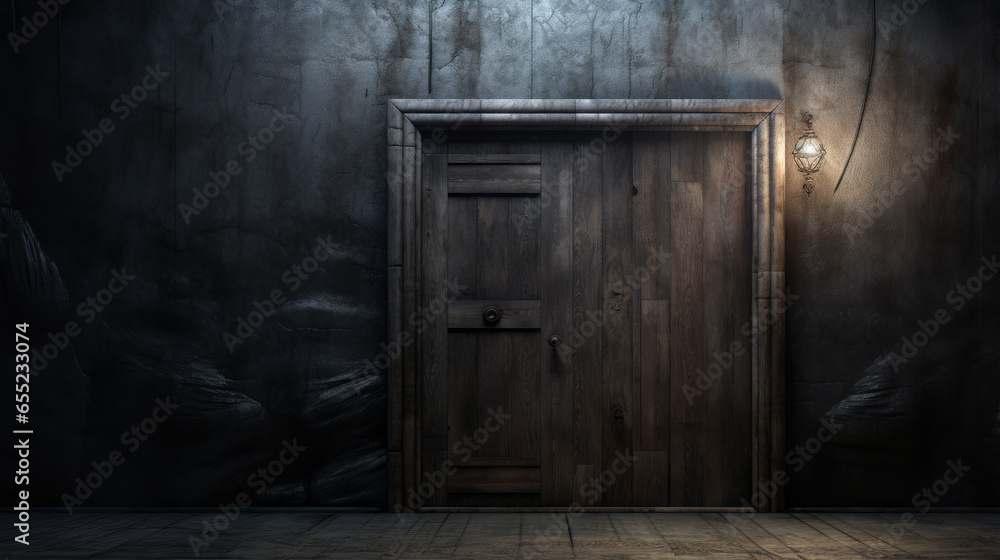 A mysterious, hidden door leading to a secret room - obrazy, fototapety, plakaty 
