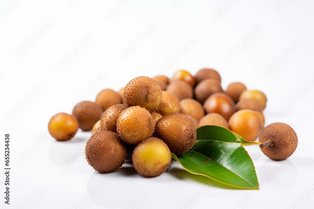 Photo of longan fruit on a white background. Generative AI Photo of longan fruit on a white background. Generative AI