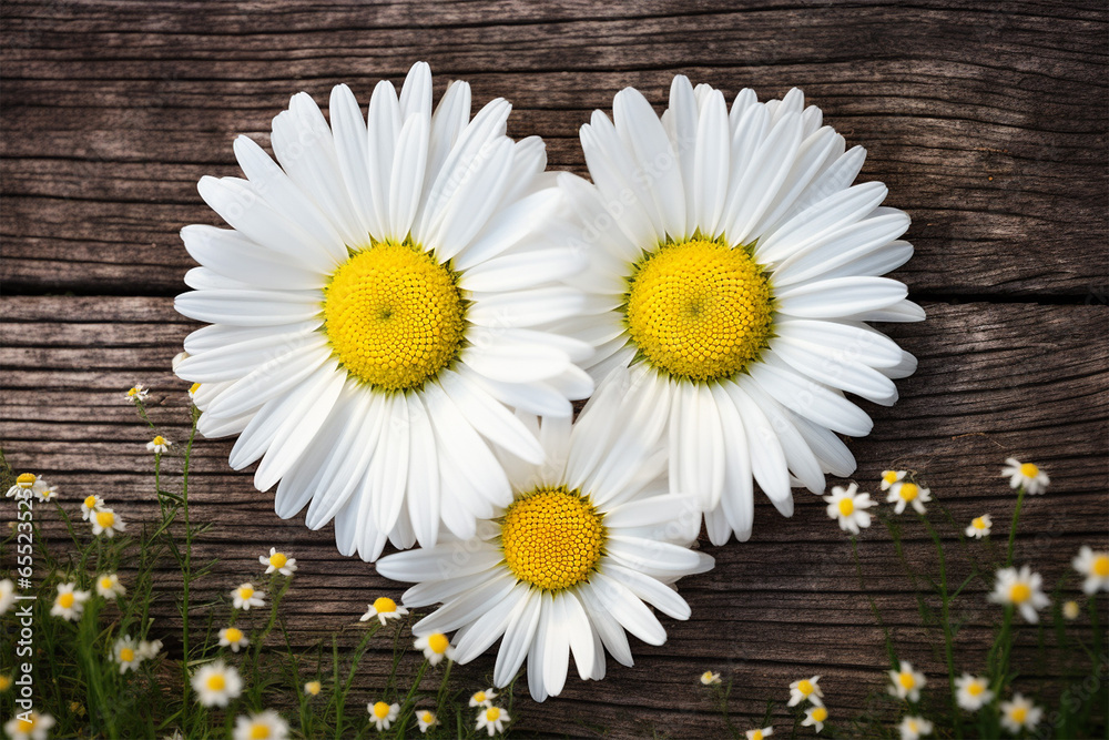 Obraz premium heart shaped daisies