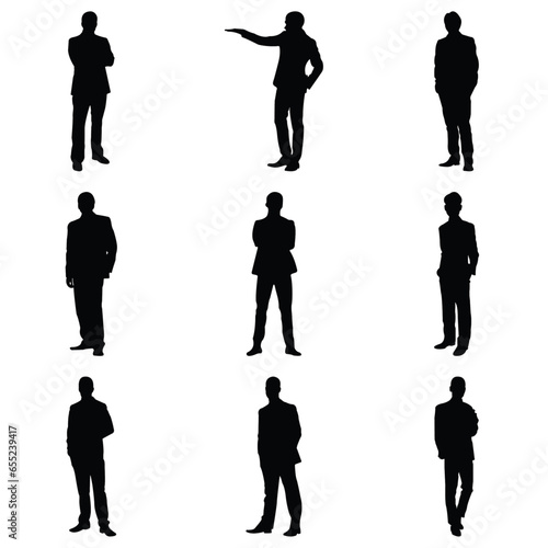 Business people silhouette design set vector icon sheet