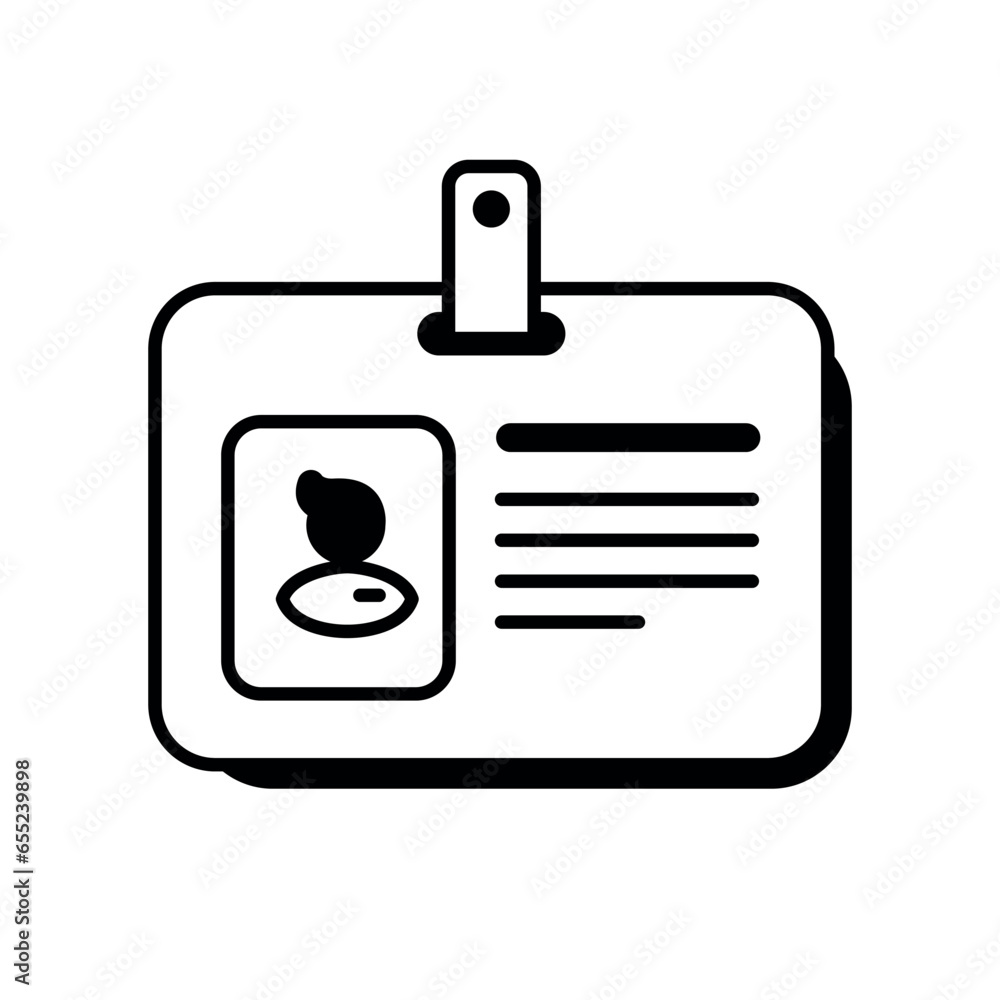 Student card icon, ID card symbol, Student identification illustration