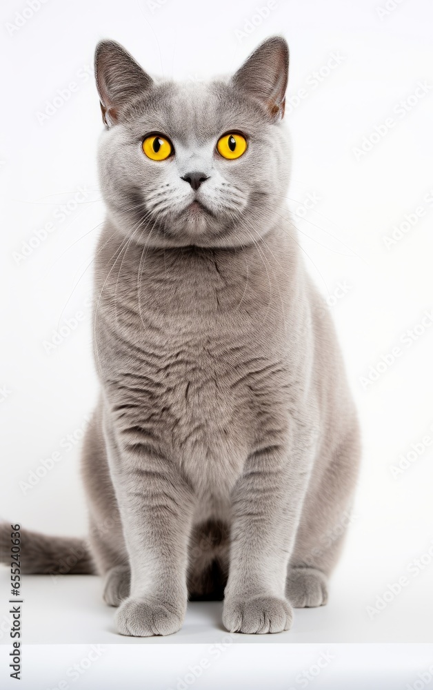 A grey British shorthair cat A grey British shorthair cat