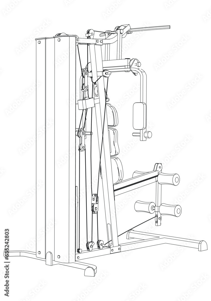 Gym equipment on white background vector illustration. Different fitness equipment for muscle building. Workout and training concept. Gym equipment on white background vector illustration. Different fitness equipment for muscle building. Workout and training concept.