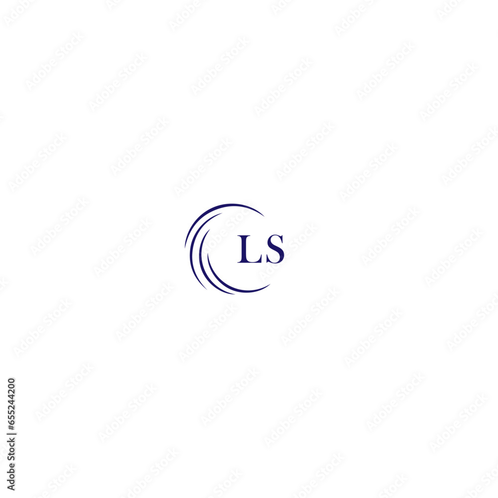 Fototapeta premium LS logo. L S design. White LS letter. LS, L S letter logo design. Initial letter LS linked circle uppercase monogram logo.