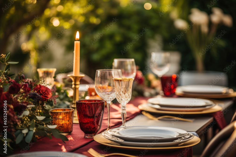 wedding, christmas,  festive table setting	

