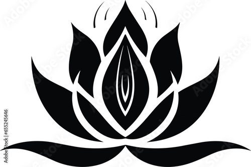 Lotus flower, Happy people silhouette, blue green Luxury, Beauty and spa vector, Logo 