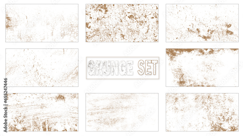 Collection Grunge Background. Texture Vector. Dust Overlay Distress - obrazy, fototapety, plakaty 